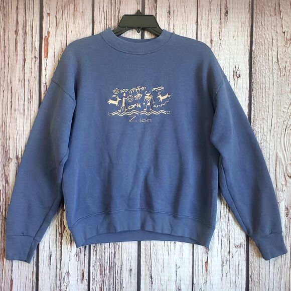 Fruit of the Loom Other - Zion National Park 90s Vintage Sweatshirt Fruit of Loom Made USA Petroglyph Med